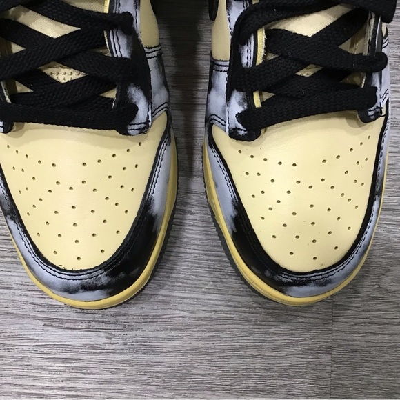 Nike Dunk High 1985 Black Acid Wash Men’s 9.5 Yellow/Black Retro Sneakers EUC - Picture 10 of 10